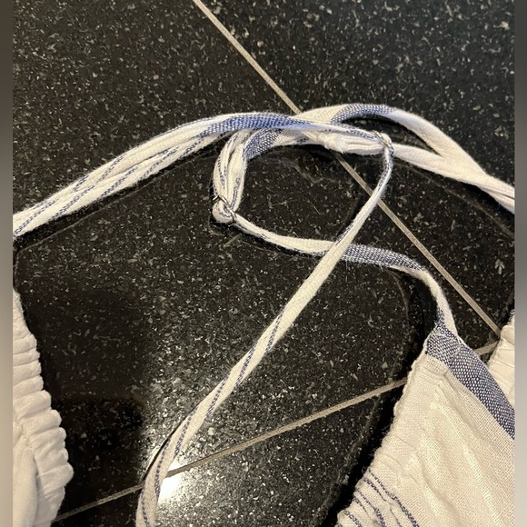 Rails Adora  Midi Stripped Linen Blend Dress/ white -smoke Blue/SZ.XL Women’s - Picture 7 of 15